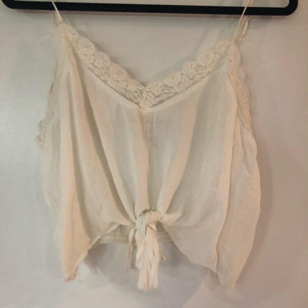 Strappy tie blouse.